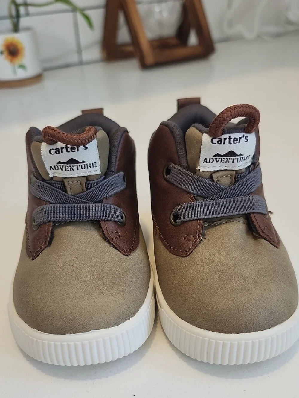 Carter's Brown and Taupe Toddler Lace-Up Boots